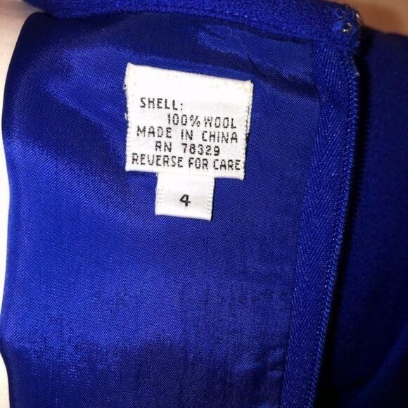 Bill Blass Wool Dress Womens Size 4 Vintage Crepe Lined Back Zip Shoulder Pads - Picture 11 of 12